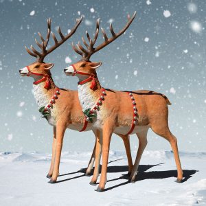 Life-size Christmas reindeer figures
