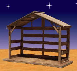 Outdoor Nativity set display stable