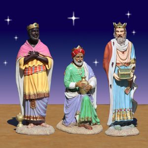 Magi figures for outdoor Nativity set displays